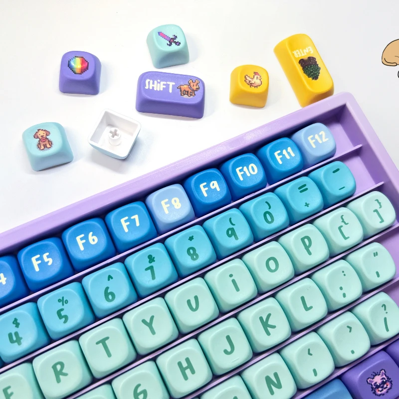 Juego de teclas estilo píxel, 120 teclas PBT, tapa de teclado personalizada Stardew Valley, perfil MOA, teclas para juegos, regalo para teclado mecánico - imagen 2