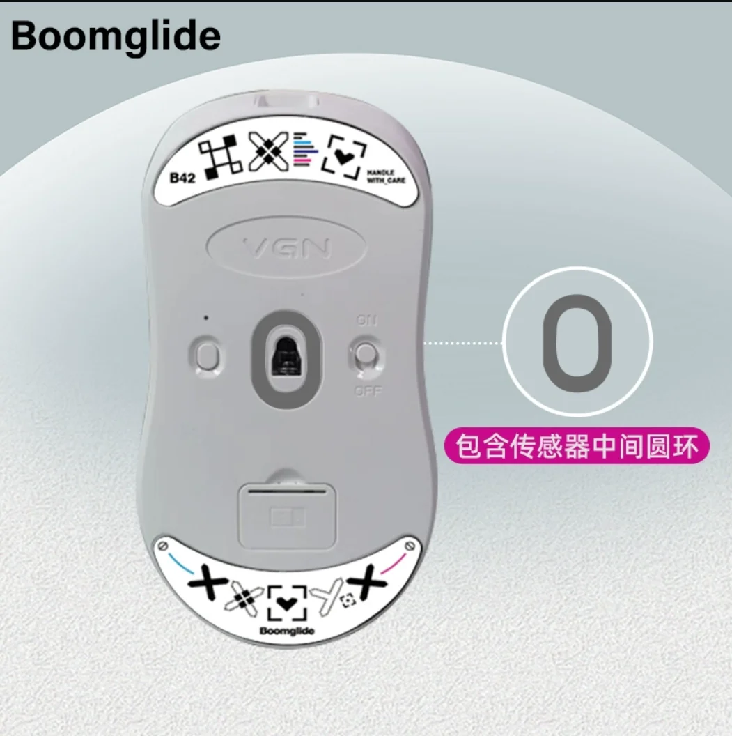 BOOMGLIDE-alfombrillas de cristal para ratón, pegatina para VGN Dragonfly F1, ratón inalámbrico para juegos, bordes redondeados y curvos - imagen 2