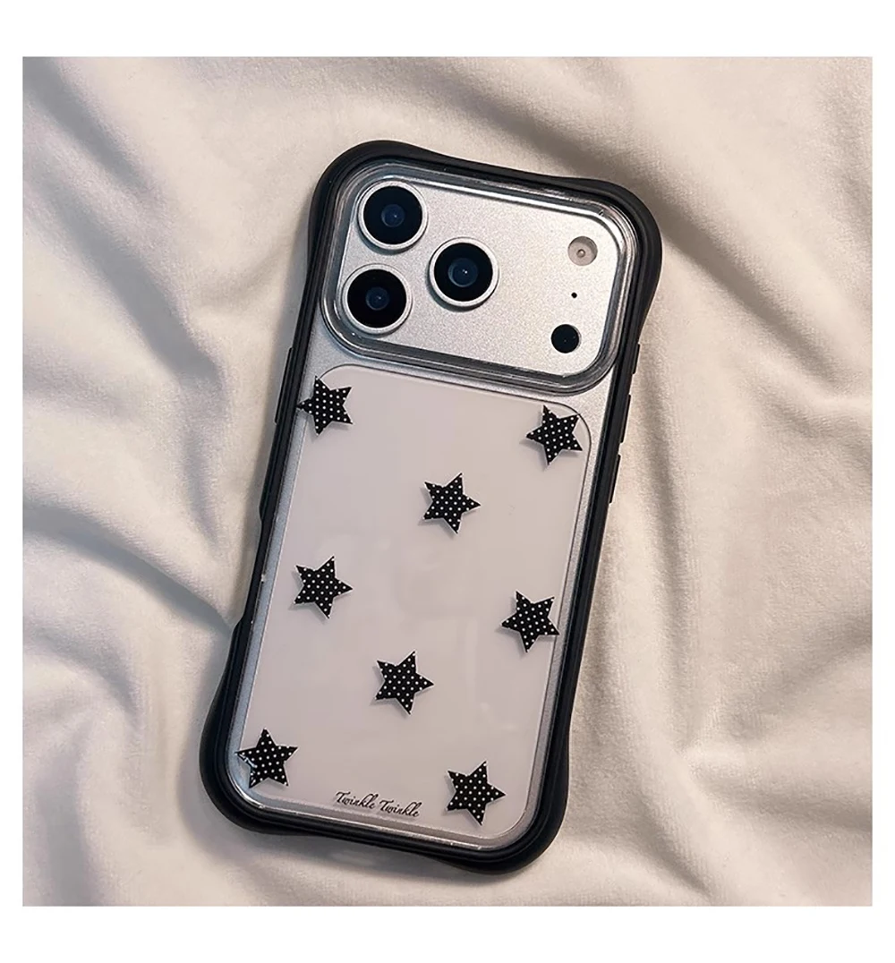 Para iphone 17promax funda de teléfono transparente con estampado de estrella de cinco puntas para iPhone 17pro 17 16 15 14 Pro Max cubierta anticaída a prueba de golpes - imagen 4