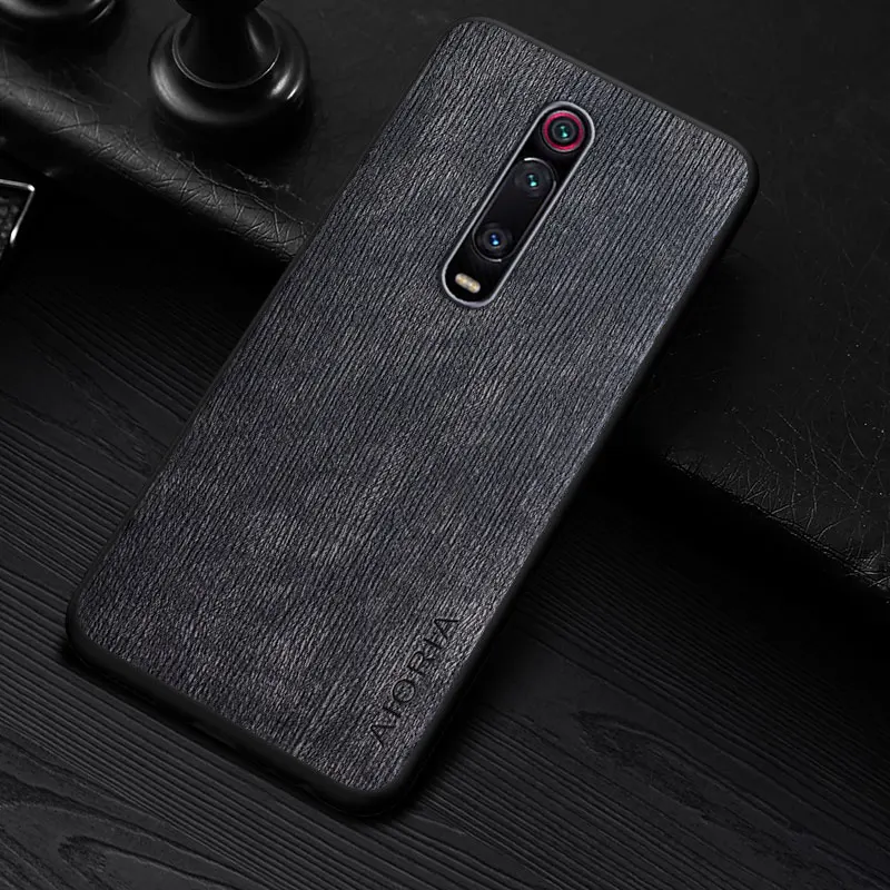 Funda para Xiaomi mi 9T Pro mi 9 SE Lite patrón de madera de lujo Premium PU piel sintética - imagen 2