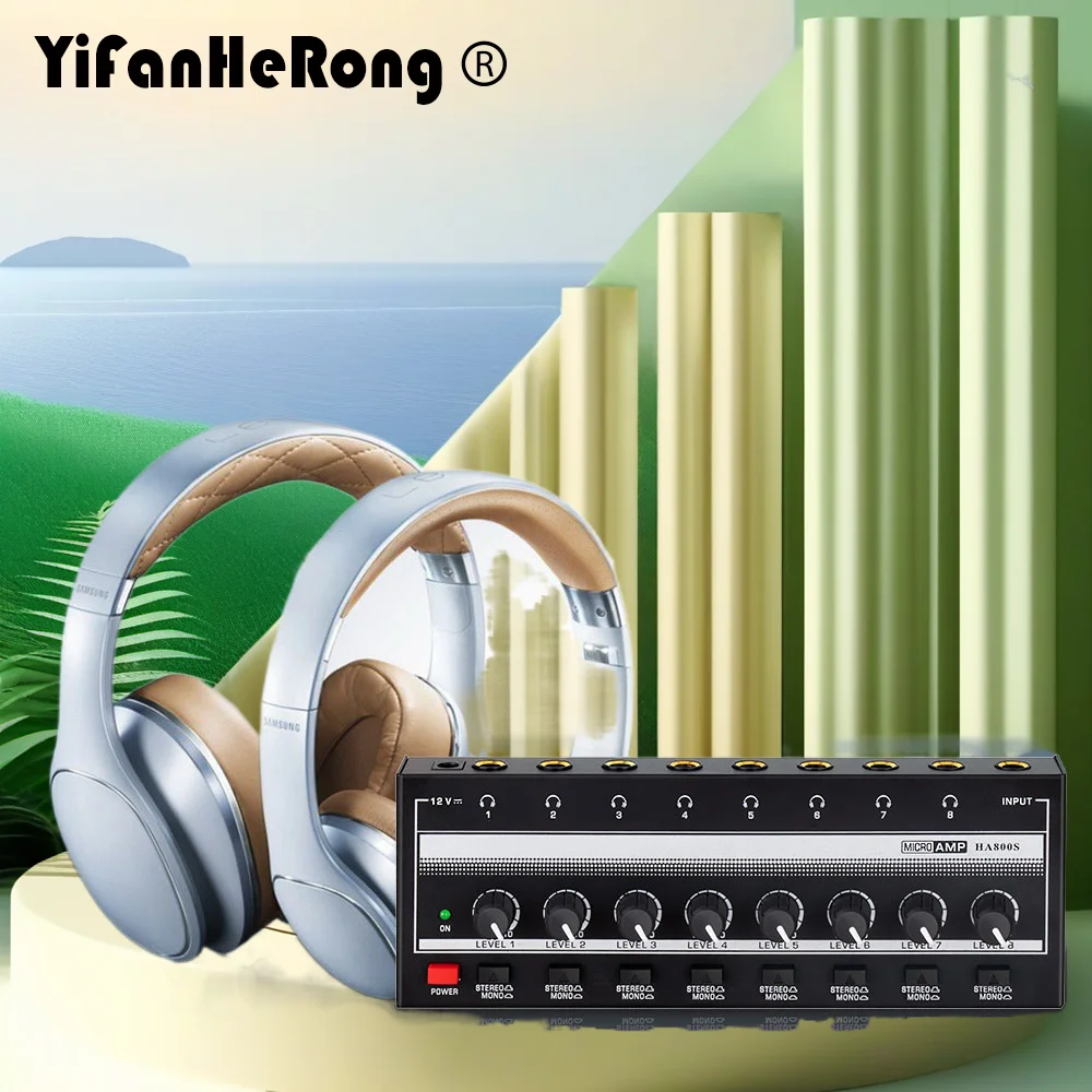 Mini amplificador HA800S, amplificadores de Audio ultracompactos, conmutación estéreo/mono con potencia, amplificador de auriculares mejorado de 8 canales - imagen 2