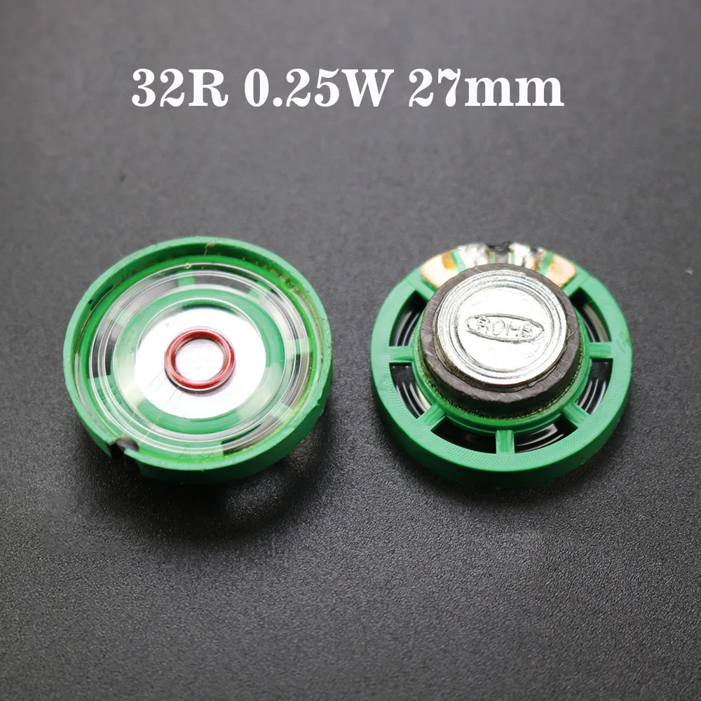 YUXI-altavoz ultradelgado para coche, bocina de juguete de 32 ohmios, 0,5 W, 0,25 W, altavoz 32R de 20, 27 y 29mm de diámetro, 1 piezas - imagen 3