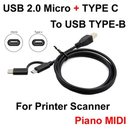 Cable USB-C Micro a USB 2.0 Tipo-B OTG Móvil e Impresora