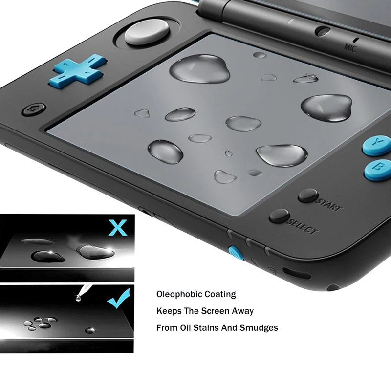2 unids/set filtro protector de pantalla LCD transparente Compatible con Nintendo nuevo 2DS XL LL Protector de pantalla antiarañazos superior + botón - imagen 5