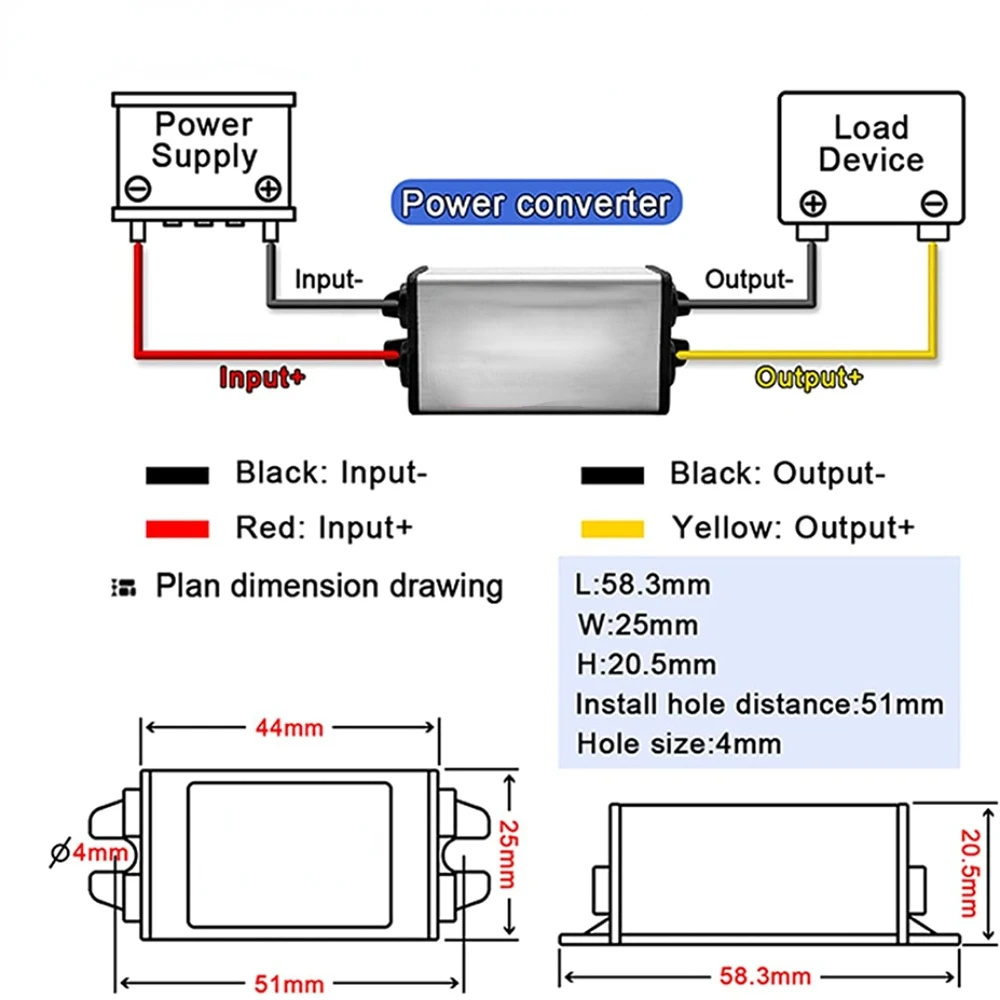 24V 36V 48V 60V 72V a 12V DC-DC convertidor regulador de voltaje de fuente de alimentación 15-90V a 12V módulo transformador estabilizador reductor - imagen 5