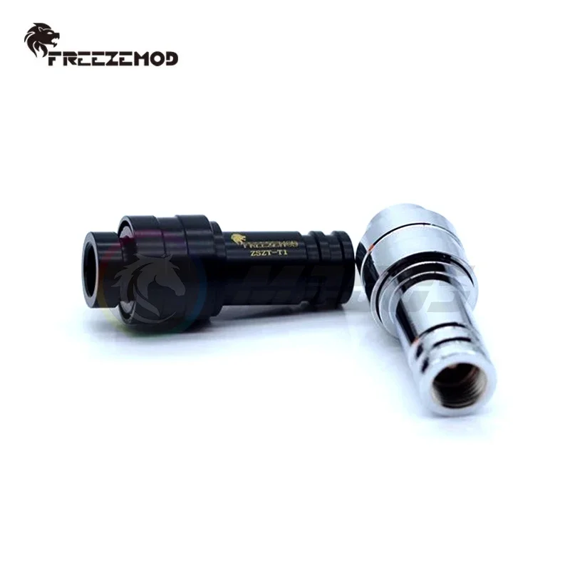 FREEZEMOD Parada de agua Desconexión rápida Pasar dos extremos Desconexión Parada de agua Conexión, G1/4 ''Negro/Plata ZSZT-T1 - imagen 5