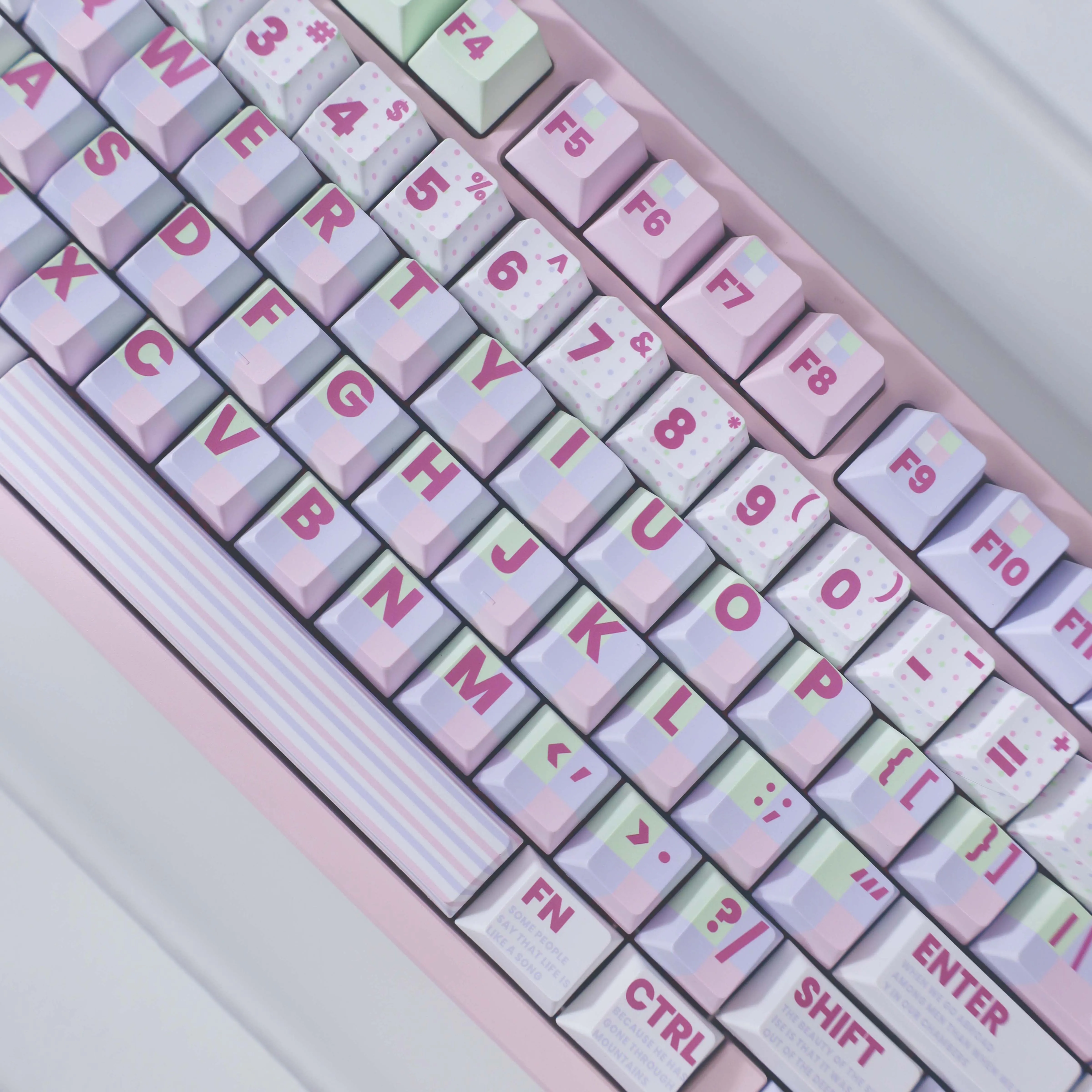 Juego de teclas con tema de pulso de corazón, perfil de cereza PBT, 167 teclas, teclas originales personalizadas hechas a mano para teclado mecánico, regalo DIY - imagen 3