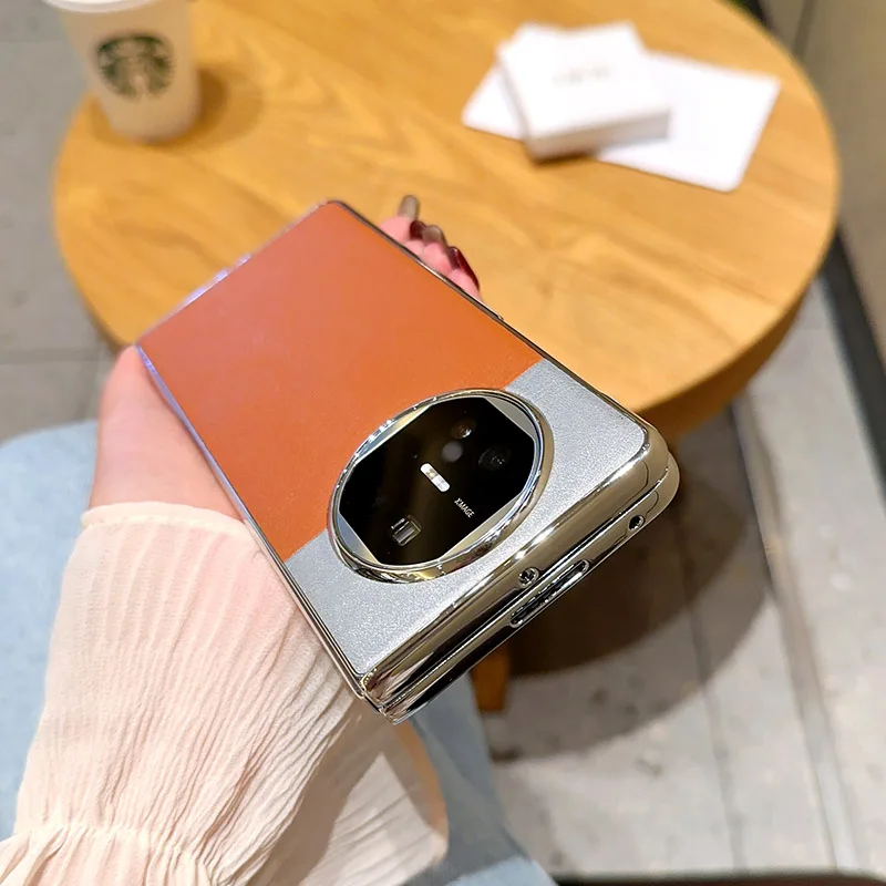 Para Huawei Mate X6 funda de lujo de cuero PU revestimiento de piel funda protectora trasera para Huawei Mate X6 X5 X3 X2 carcasa de teléfono - imagen 2