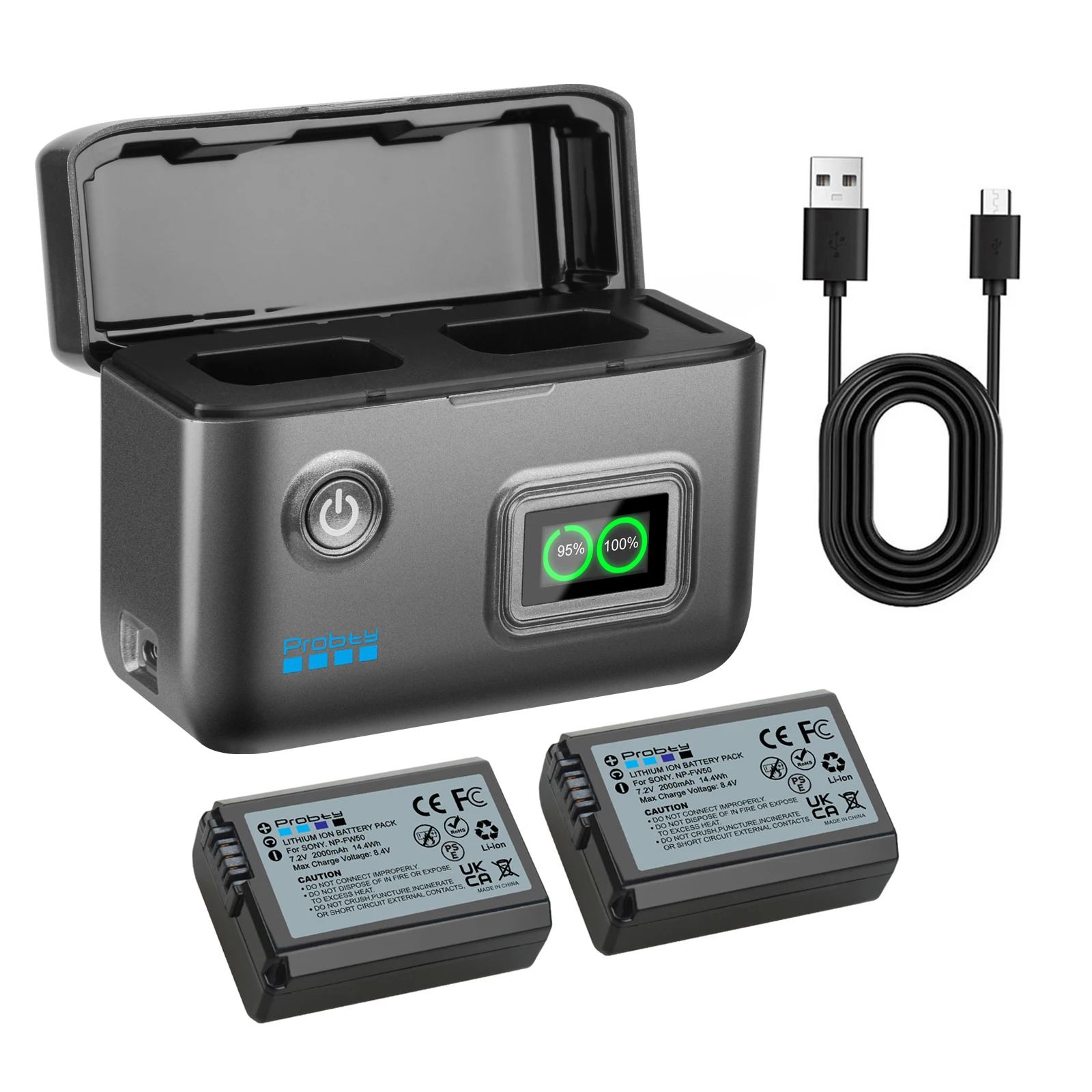 Batería NP-FW50 NP FW50 + carga rápida de doble ranura para Sony ZV-E10, Alpha A6400 A6000 A6300 A6500 A5000 A7 A7II A7RII A7SII A7S