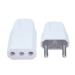 Adaptador de corriente UE pines macho-hembra cable extensión