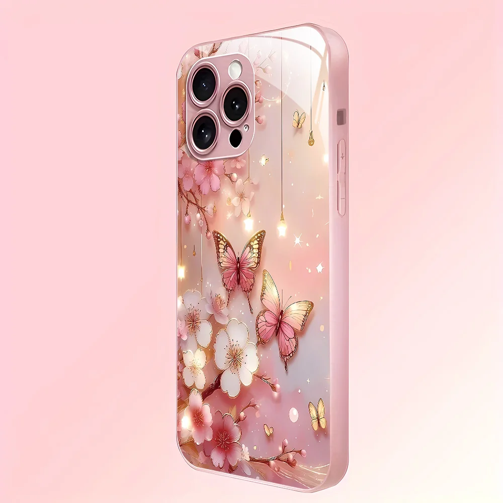 Funda de teléfono de vidrio templado con piedra de mármol para iPhone 17 Pro Max 13 11 16 14 15 12 17 Air 16E XR X Xs 7 8 Plus SE cubiertas a prueba de golpes - imagen 4