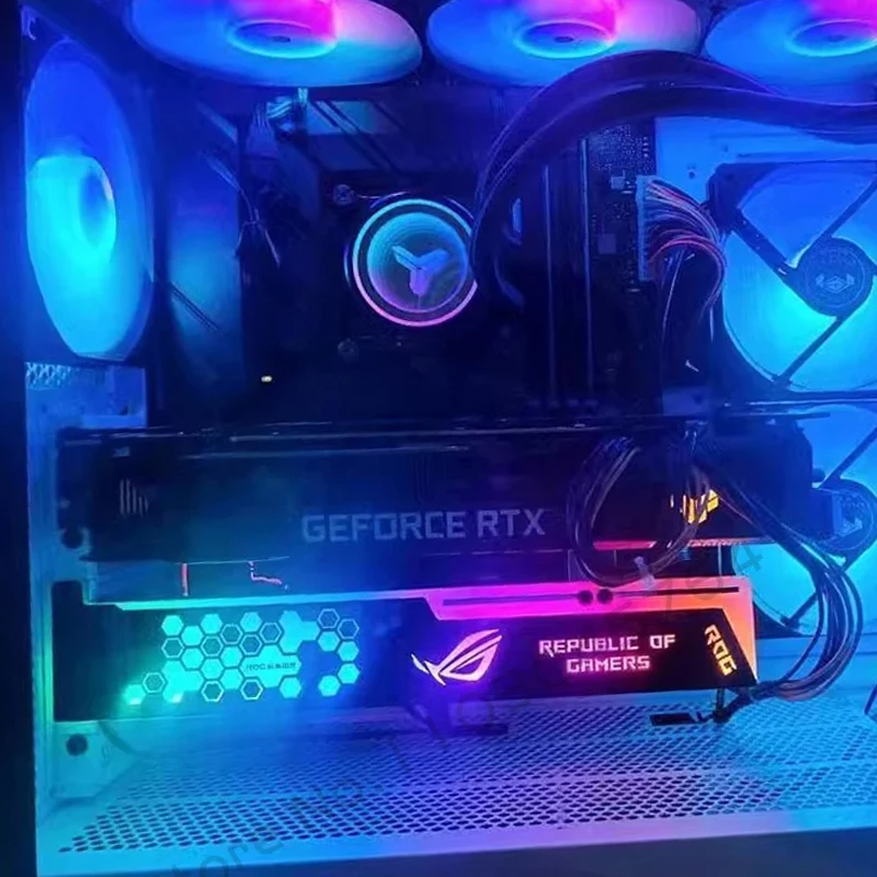 Soporte GPU 5V ARGB VGA soporte 3090 3080 4090 soporte para tarjeta gráfica M/B AURA SYNC, MOD decoración de gabinete de jugador - imagen 5