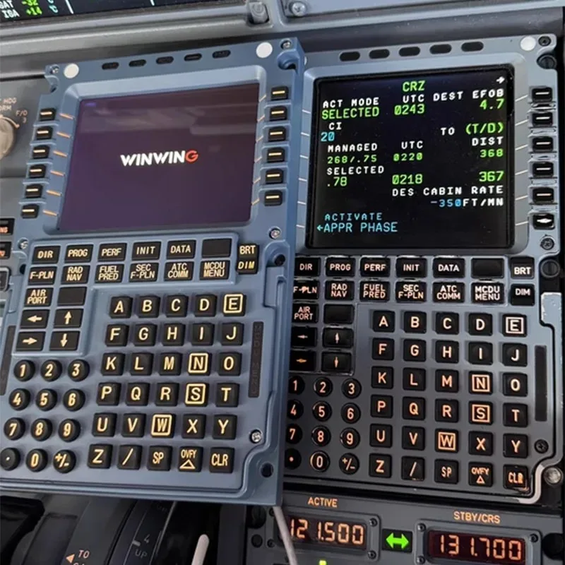 WINWING Simulador de vuelo MCDU Toliss Fenix Pantalla de control de vuelo Panel de control de aviación civil A320 para X-Plane MSFS - imagen 3