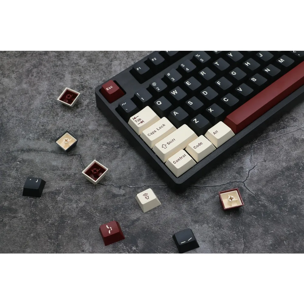 Teclas romanas ABS de dos colores, perfil de cereza, ergonomía USB con cable, 173 teclas, accesorios de juego, teclas de teclado mecánico talladas frontales