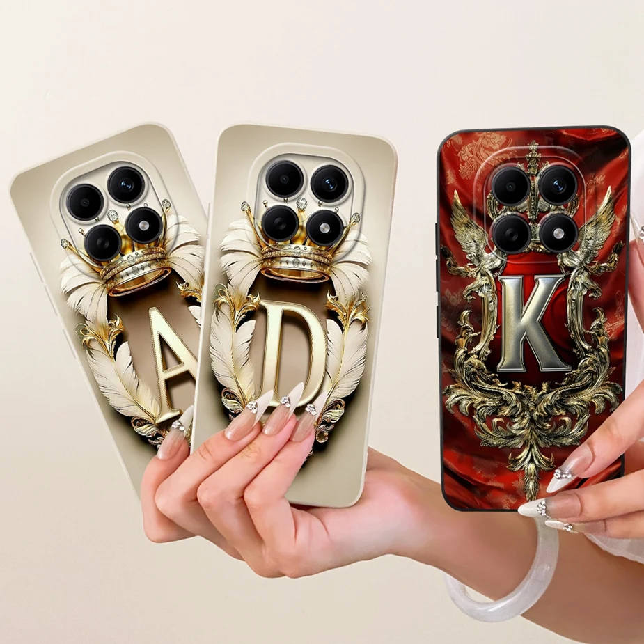 Para Xiaomi Poco M8 Pro 5G funda de lujo corona letras cubierta a prueba de golpes suave TPU funda de teléfono para Xiaomi Poco M8 PocoM8 Pro 5G Fundas