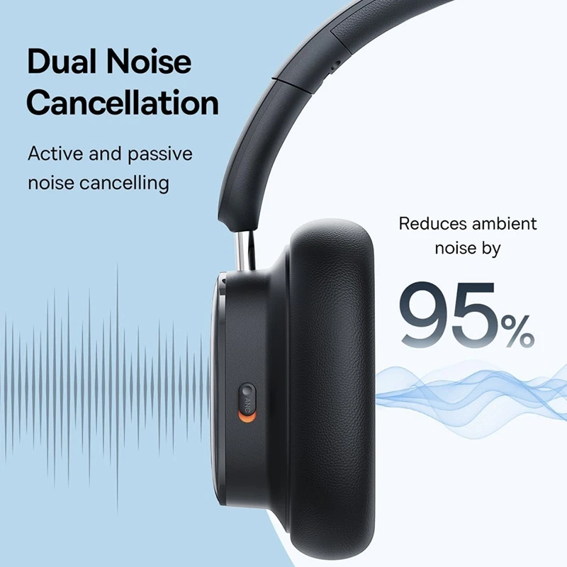 Auriculares inalámbricos con Bluetooth 5,3, cascos duraderos con tiempo de reproducción de 100H, sonido de alta resolución LHDC, baja latencia, cancelación activa de ruido - imagen 3