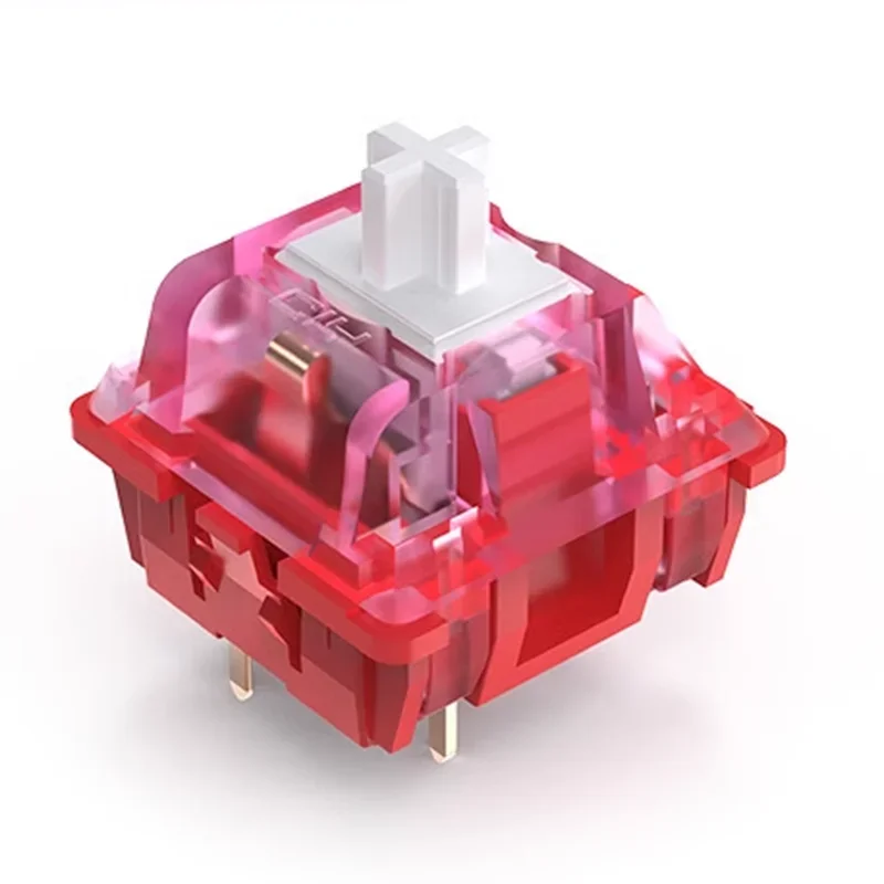 CIY EVO Interruptor táctil lineal Evolution, interruptor de vástago mx, 45g, 50g, para teclado mecánico, 50m, Lubed de fábrica, PC, nailon, POK, rojo y morado - imagen 2