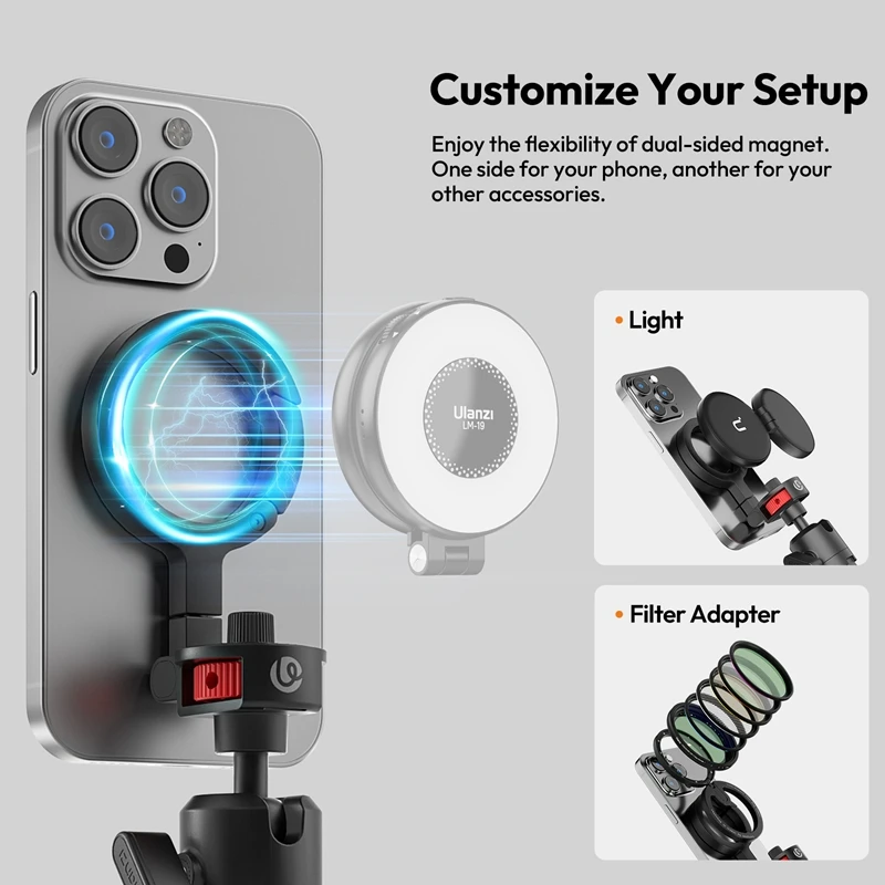 Trípode flexible magnético Ulanzi MT30 para fotografía teléfono cámara 360 °   Vlog al aire libre del trípode de las piernas empaquetables de la cabeza de bola de la ajustable - imagen 5