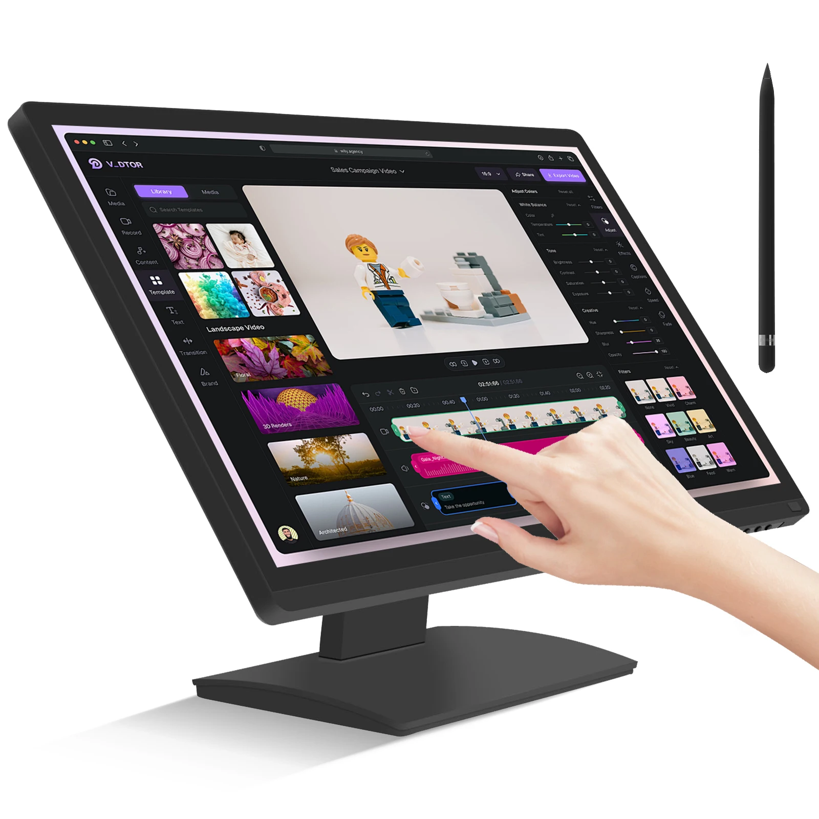 FYHXele Monitor de ordenador de 24 pulgadas FHD 1080P Monitor de PC de oficina pantalla IPS 100hz HDMI DPFrameless VESA altavoz incorporado montable