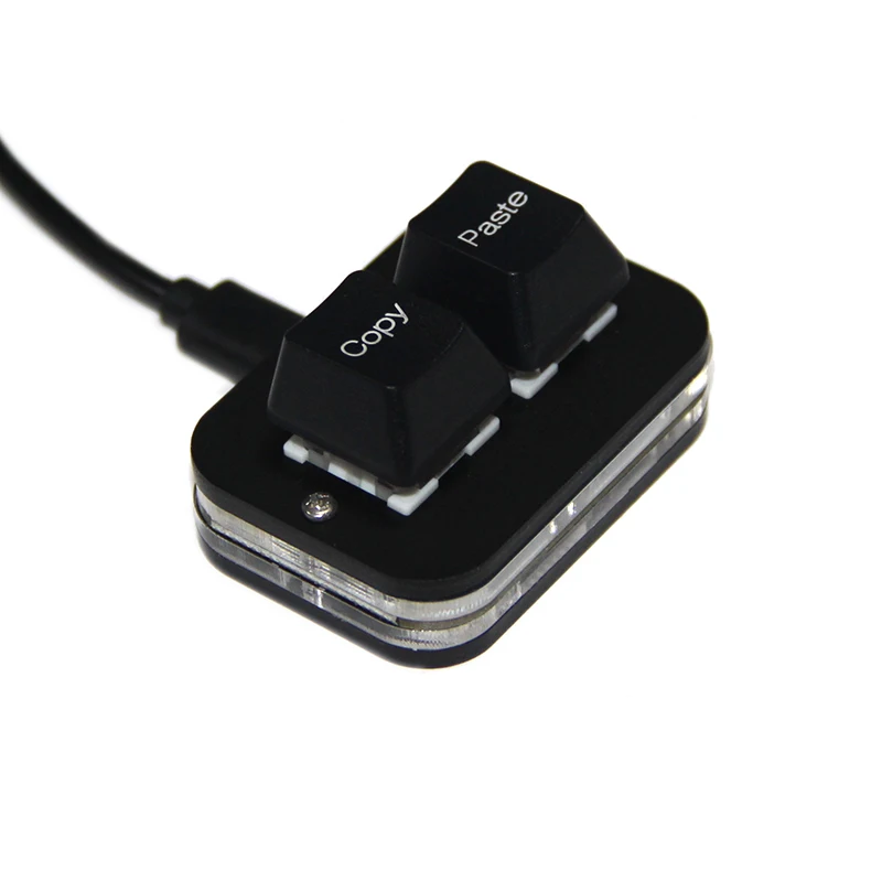 Miniteclado mecánico de pasta de copia para oficina, teclado de 2 teclas Blanco/negro para Word Excel PPT, Windows, portátil y PC - imagen 4
