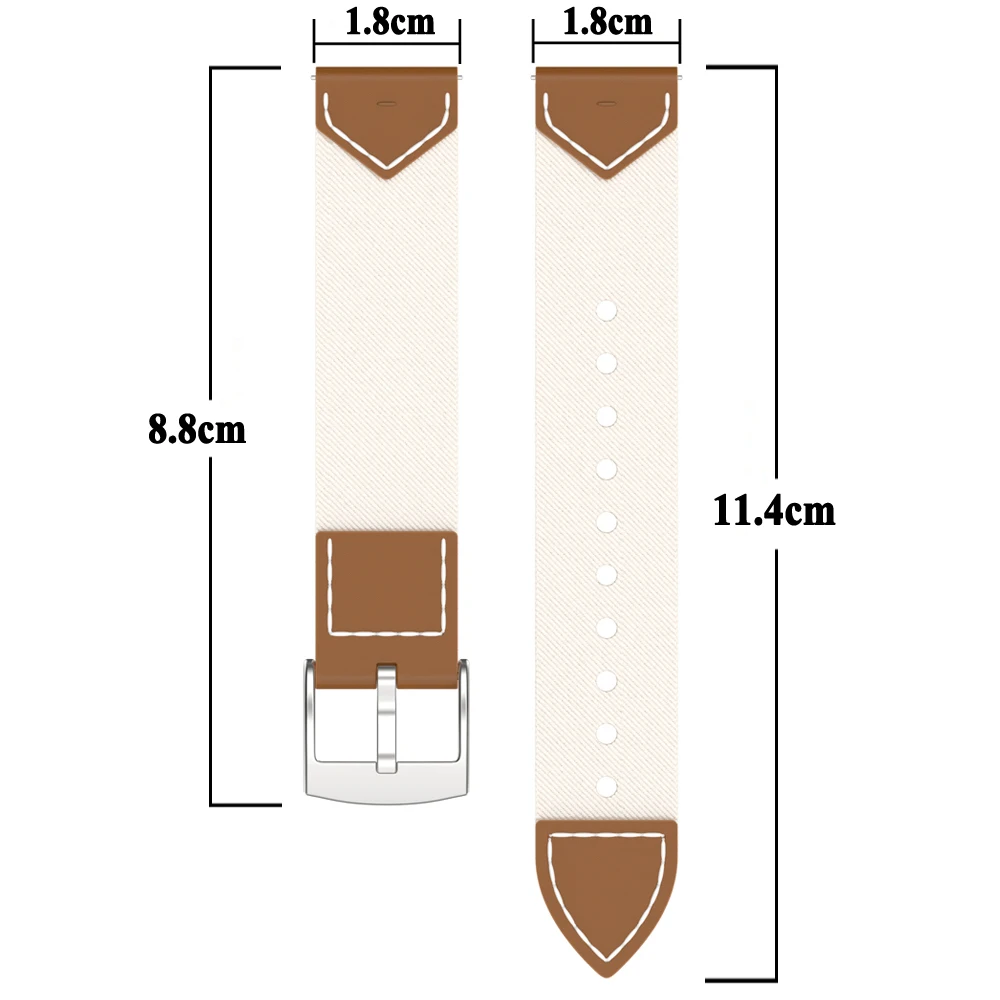 Correa de 18mm para mujer, pulsera para Huawei Watch GT5 Pro 42mm GT4 41mm para Garmin Vivoactive 4S Venu 3S 2S, correas de reloj de mezclilla - imagen 2