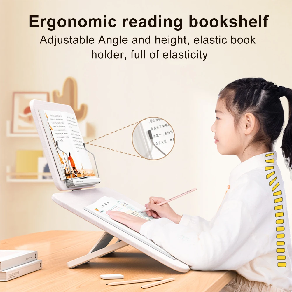 Soporte para libros, estante de lectura de doble capa, estantería de lectura para niños, escritura de escritorio, corrección de postura sentada, soporte para libros con imágenes - imagen 4