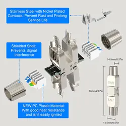 ZoeRax LSA Conector RJ45 Cat7/6A blindado sin herramientas Ethernet