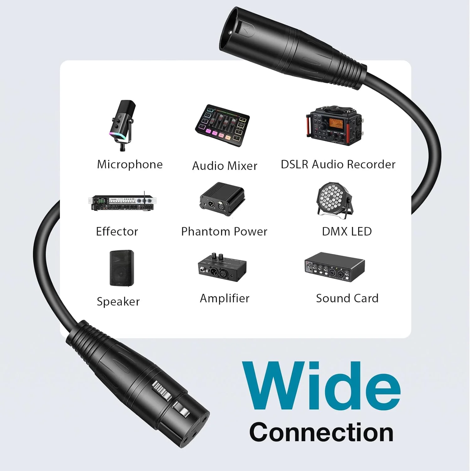 Cables XLR de 1-10M macho a hembra Cable XLR equilibrado de 3 pines interfaz de Audio de estudio de grabación de escenario para micrófono Shure SM7B SC3 AM8 K688 - imagen 3
