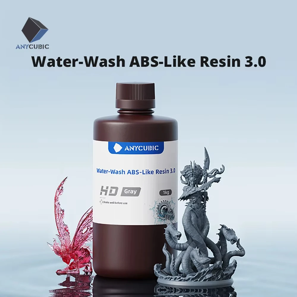 El más nuevo ANYCUBIC resina ABS lavable al agua 3,0 para impresora 3D LCD alta precisión baja tasa de contracción fotopolímero impresión 3D - imagen 2