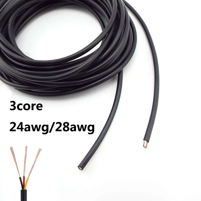 Cable de alimentación de PVC con núcleo de 2, 3, 4 pines, conector de extensión de cobre, Cable de Audio 28 26awg 24 22 AWG DC línea suave - imagen 4