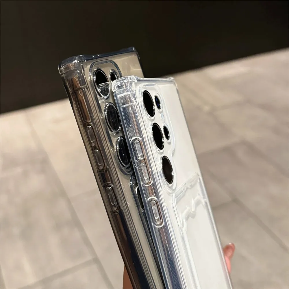 Funda transparente original con tarjetero para Samsung Galaxy S21 S22 S23 S24 Fe Plus S25 Ultra, funda de silicona a prueba de golpes - imagen 5