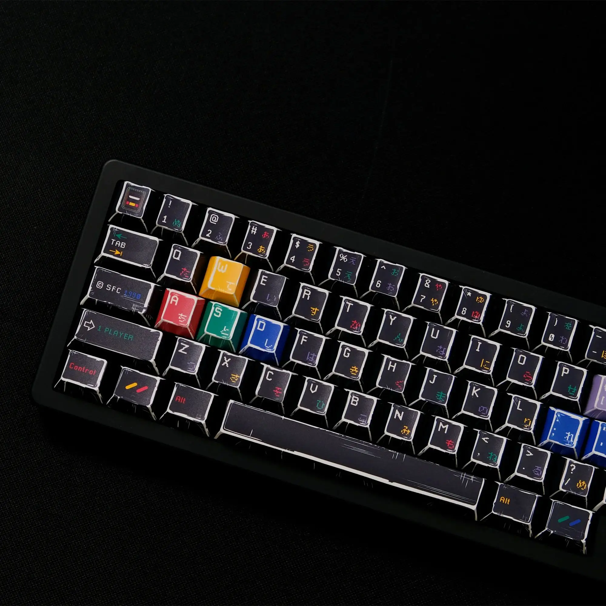 Juego de teclas de estilo Manga SFC, 151 teclas, perfil PBT Cherry para teclado mecánico MX Cherry Switch 61/64/68/75/84/87/98/104 - imagen 3