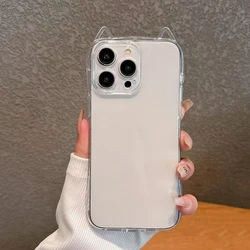 Funda iPhone 17 Pro Max TPU Transparente Orejas 3D Gato Antigolpes