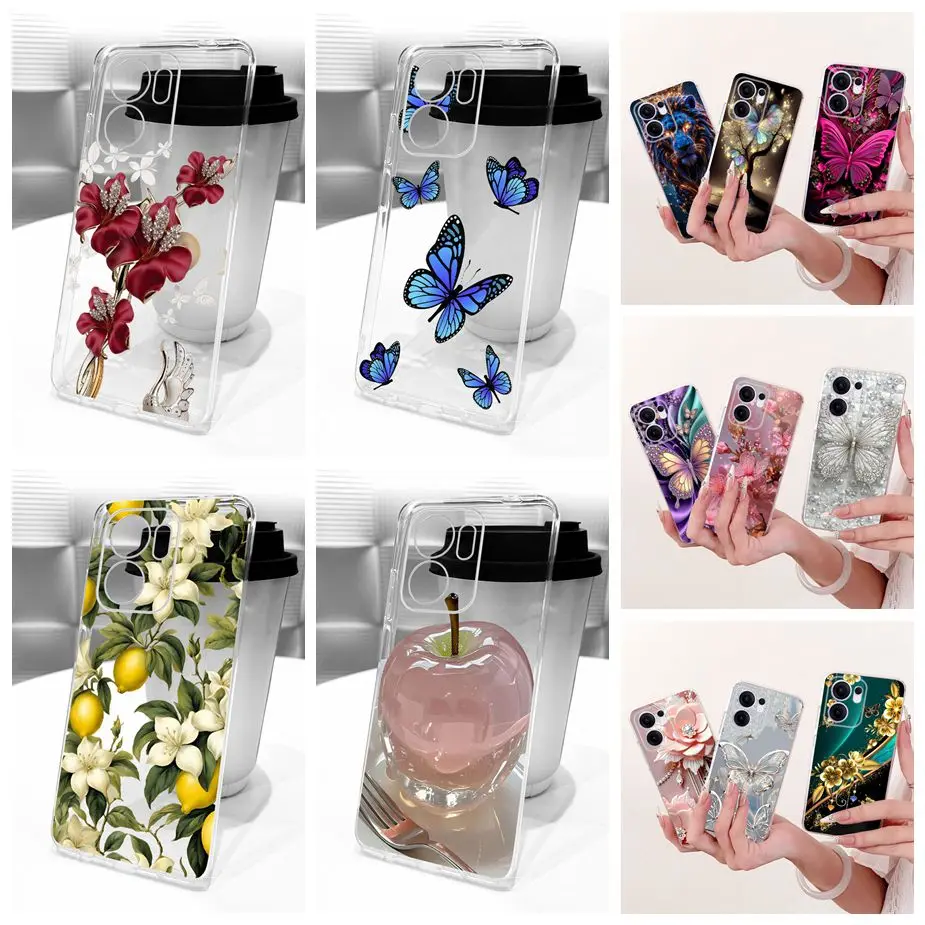 Para Oppo Reno 13F 5G funda Reno13 FS funda pintada de mariposa de lujo funda de silicona suave para Oppo Reno 13 Pro Reno13 F Reno13F bolsas