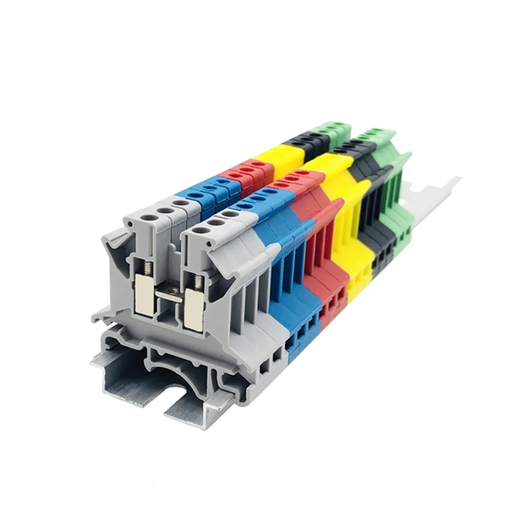 10 Uds UK2.5 bloque de terminales UK2.5B conexión de tornillo tira de conexión 2.5B 2,5 mm2 Cable conector de Cable de carril Din eléctrico - imagen 4
