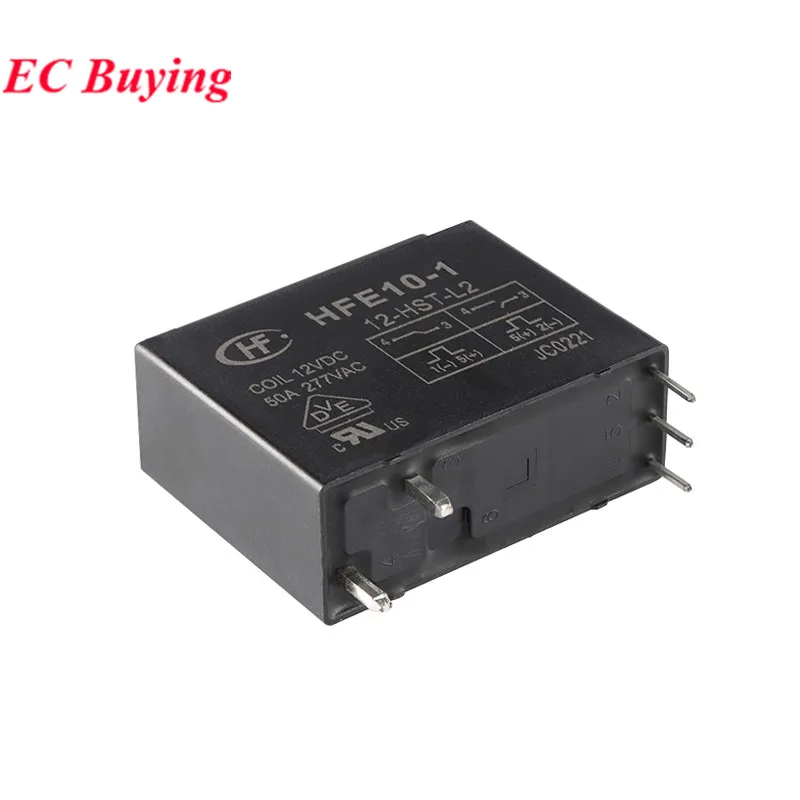 5 uds/1 unidad HFE10 relés magnéticos de alta potencia HFE10-2-12-HT-L2 HFE10-1-12-HST-L2 12VDC 5 pines DC 12V 50A 277VAC NO con interruptor Rele - imagen 3