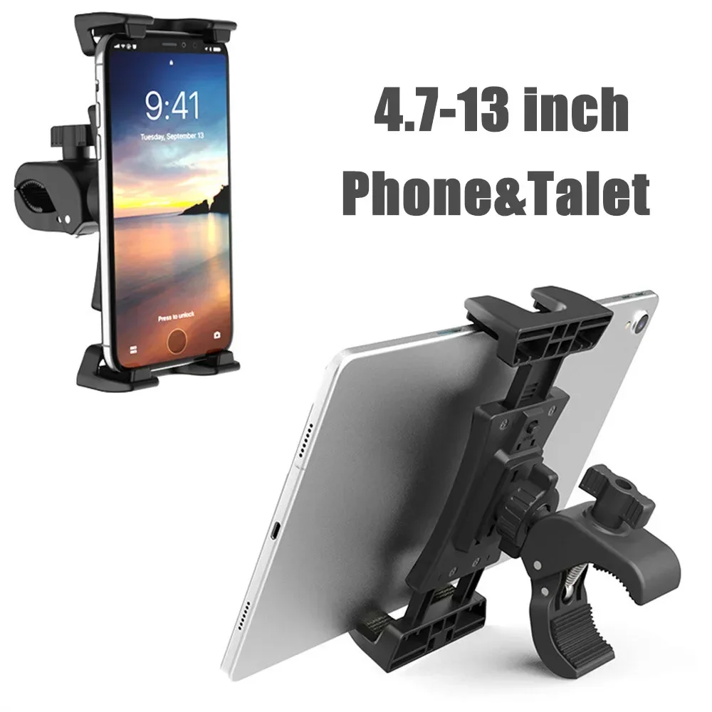 Soporte para tableta de bicicleta para IPad Air Pro Galaxy Tabs, soporte para teléfono para bicicleta, soporte para manillar para ejercicio en interiores, cinta de correr para bicicleta - imagen 4