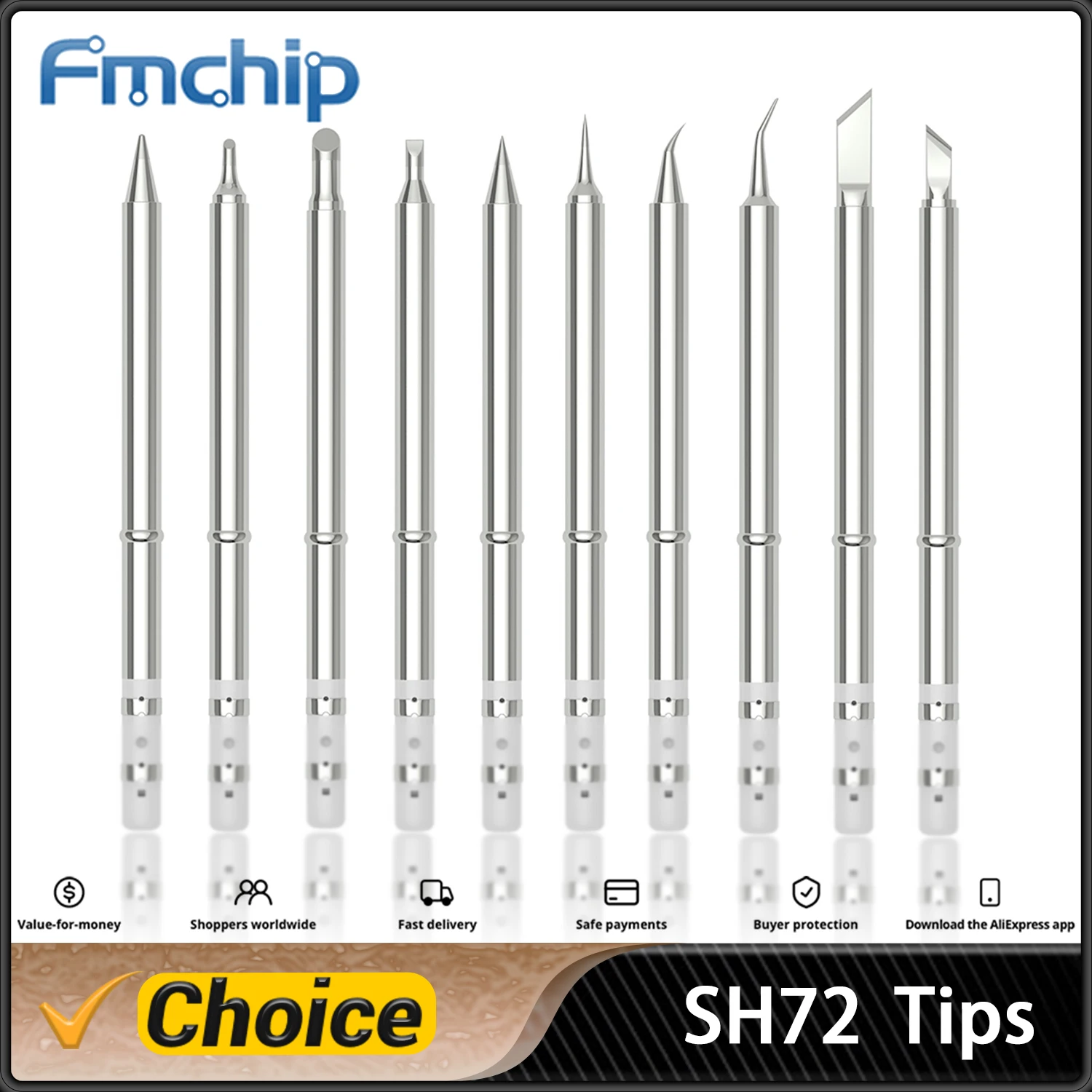 Embouts SH72 pour T85 T65 HS-01 GD300 Fer à souder SH72 Compatible avec FM65 T65 Tête à souder numérique T12 non applicable - imagen 2