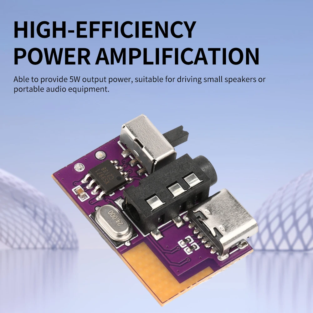 Módulo decodificador de audio Bluetooth de 5W, amplificador de audio mono DC 3,5 V-5V, compatible con emparejamiento TWS, interfaz tipo C, decodificador de audio - imagen 5