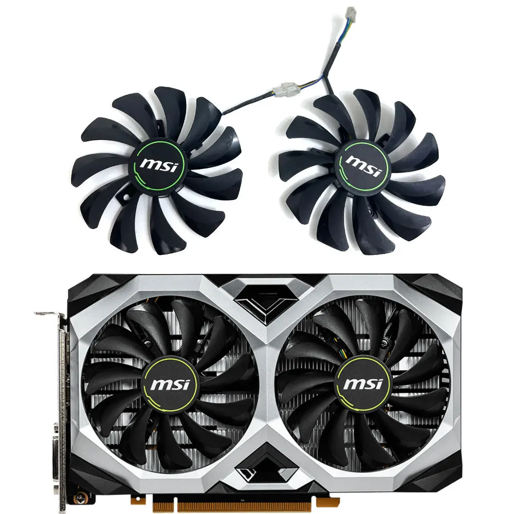 Juego de 2 ventiladores de GPU para HA9010H12F-Z, para MSI GTX 1660, 1660 SUPER, 1660 TI VENTUS XS C, MSI RTX 2060, 2060 SUPER VENTUS XS C, tarjeta de vídeo