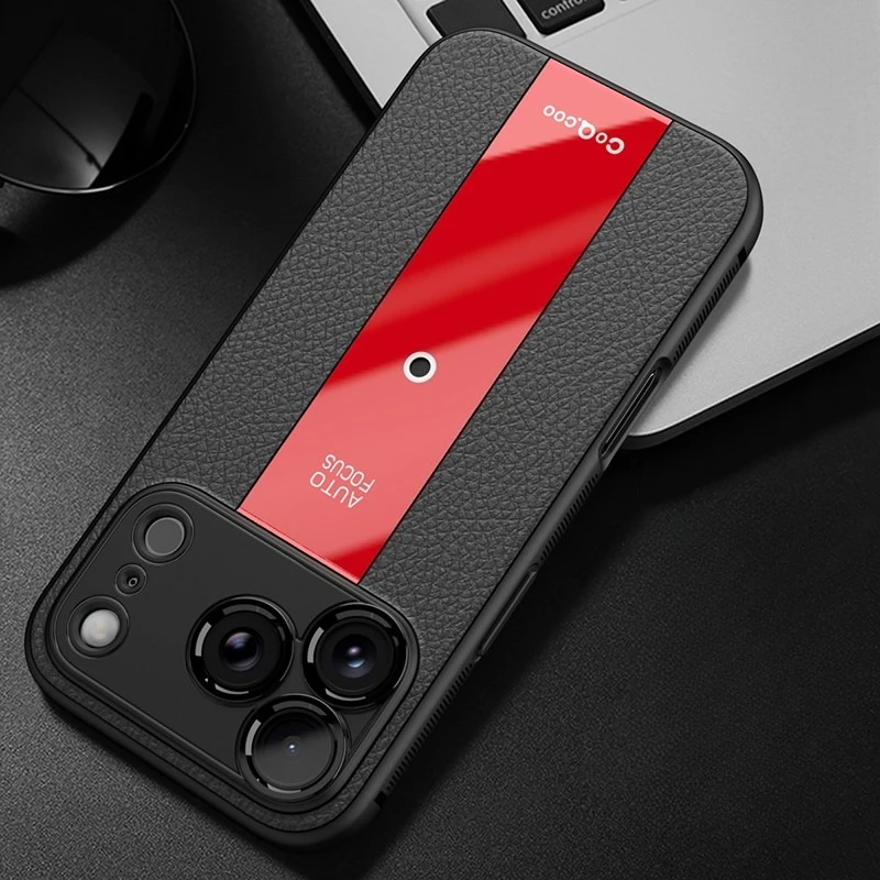 Para iPhone 17 Pro Max 17 Air funda magnética de lujo de cuero Lichi + TPU suave protección de lente ultrafina cubierta mate para iPhone17