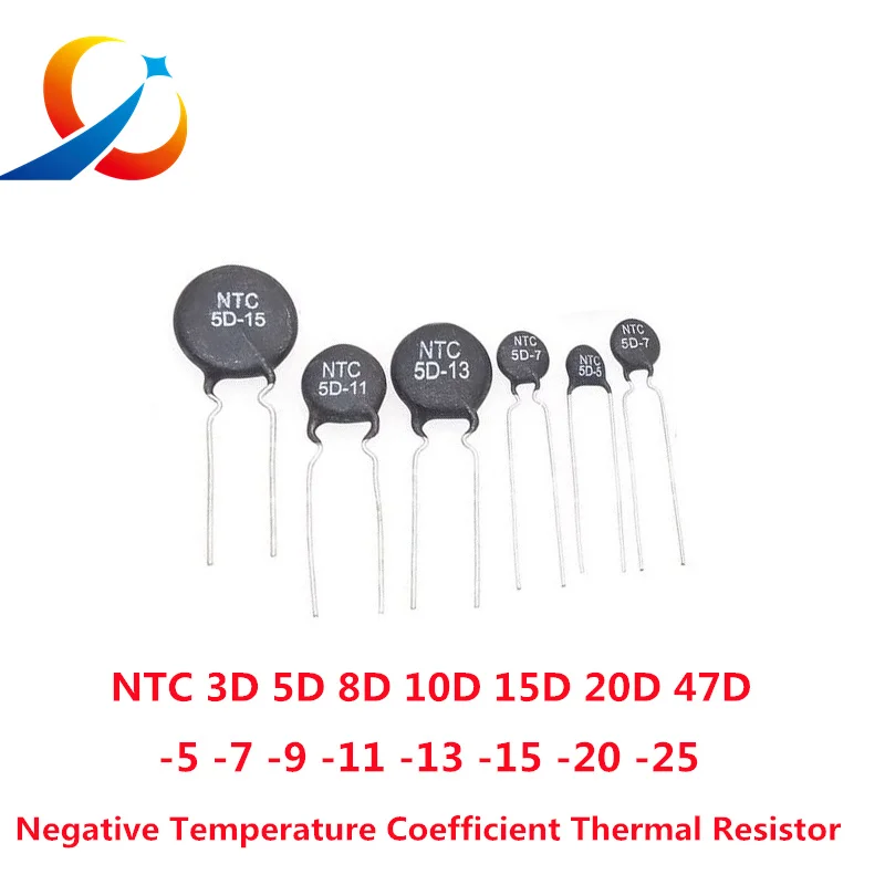 Coeficiente de temperatura negativo de termistor, 10 piezas, NTC, 1.5D, 2.5D, 3D, 5D, 8D, 10D, 12D, 16D, 20D, 33D, 50D, 5-7-9-11-13-15-20-25, nuevo - imagen 2