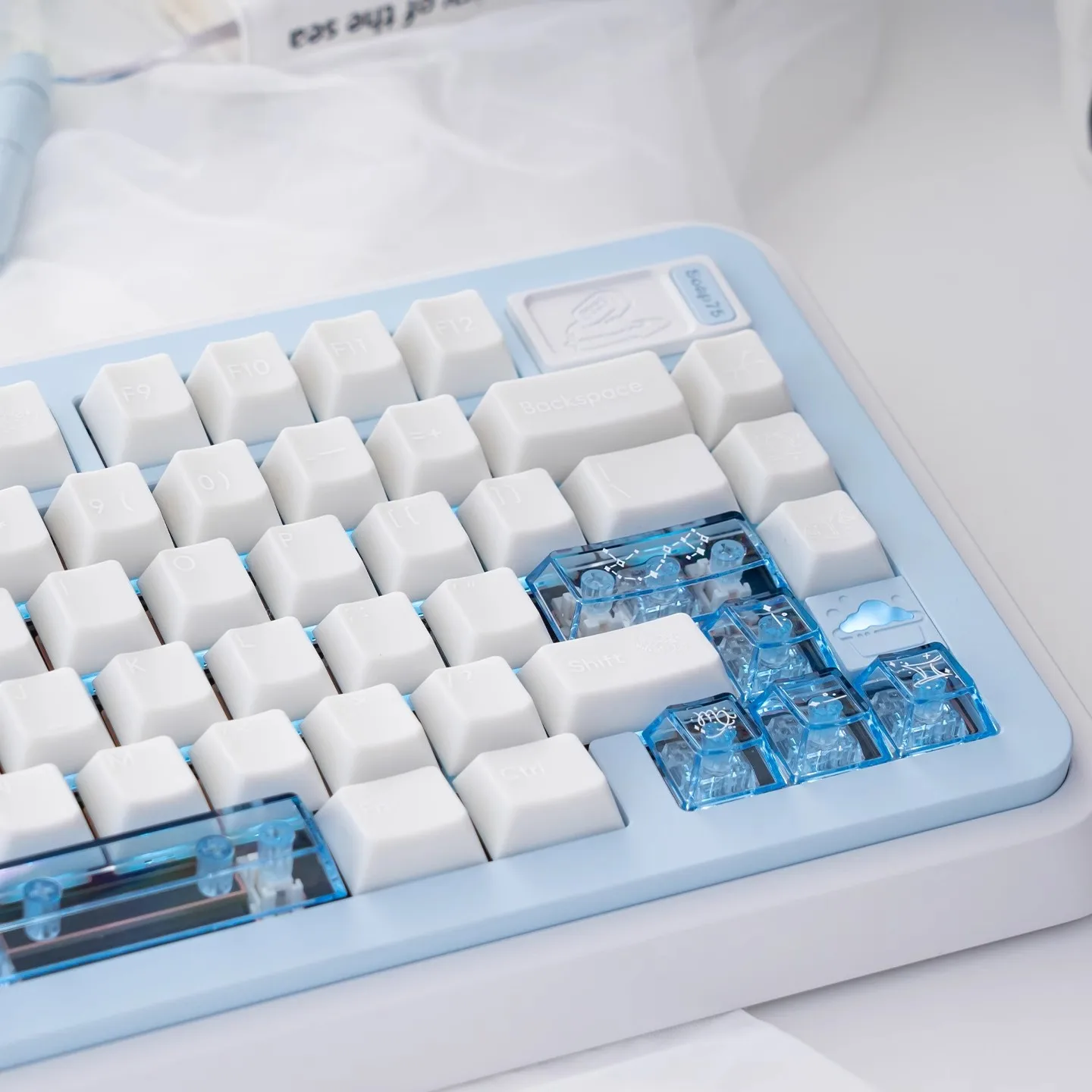 Juego de teclas originales con tema de alabastro, perfil de cereza, PC + teclas de serigrafía UV para teclado mecánico personalizado - imagen 4