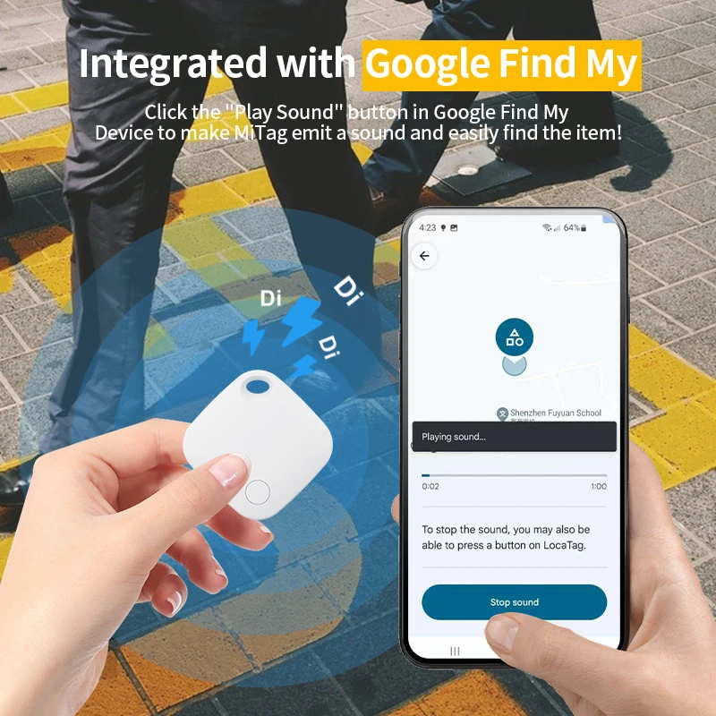 Rastreador GPS Bluetooth para dispositivos Android, etiqueta que funciona con Google Find My App Finder, etiqueta inteligente antipérdida para Xiaomi Samsung 2025