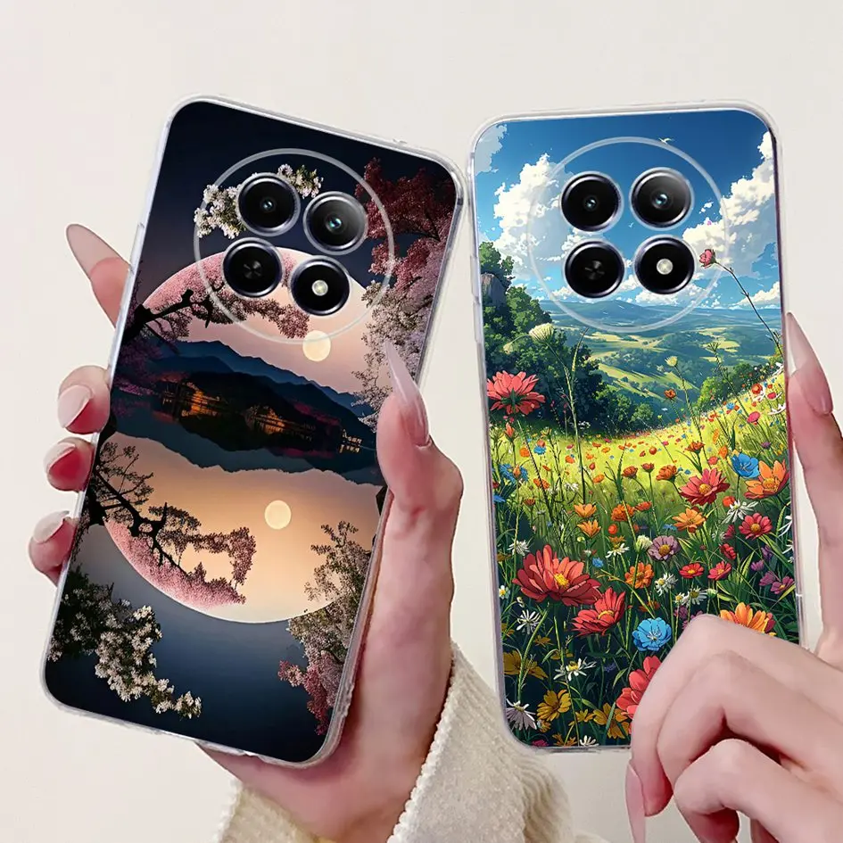 Para Realme 12X 12 5G funda RMX3999 lindo gato dibujos animados funda trasera de silicona suave para Realme 12 Pro + parachoques Realme12 12 Pro Plus Coque - imagen 3
