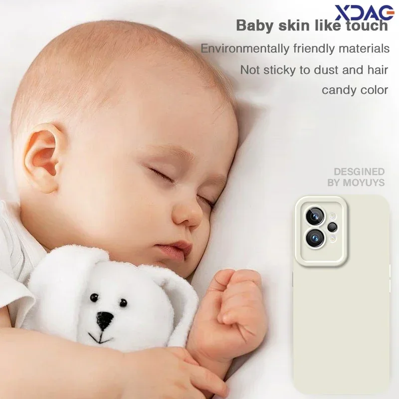 Funda de teléfono cuadrada para OPPO Realme GT2 GT 2 Pro 2Pro 5G Angel Eyes, cubiertas originales de silicona líquida suave, carcasa de Color sólido mate - imagen 5