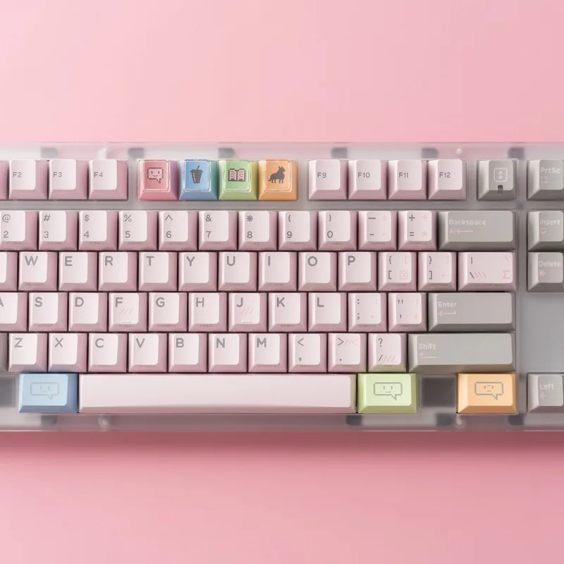 Set Teclas PBT Perfil Cherry Rosa Vintage para Teclado Mecánico Gaming Oficina - imagen 2