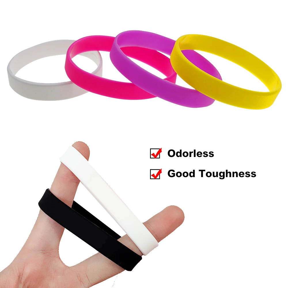 Pulsera deportiva de silicona para hombre y mujer, brazalete de goma informal a la moda, buena dureza, sin olor, 1 piezas, 10 colores - imagen 4