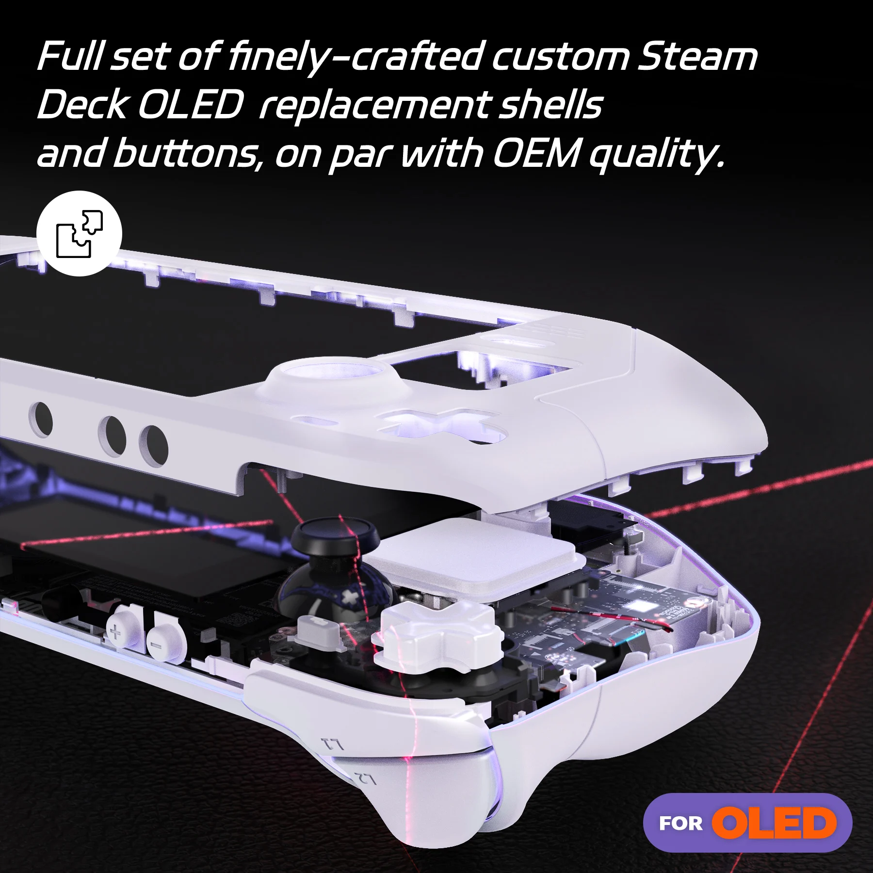 eXtremeRate Carcasa Repuesto Switch OLED – Botones Vapor - imagen 2
