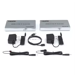 Extensor de 200M KVM IP sobre Rj45 Cat5e Cat6, Cable transmisor y receptor de vídeo, extensor de Ethernet HDMI, compatible con teclado de ratón USB